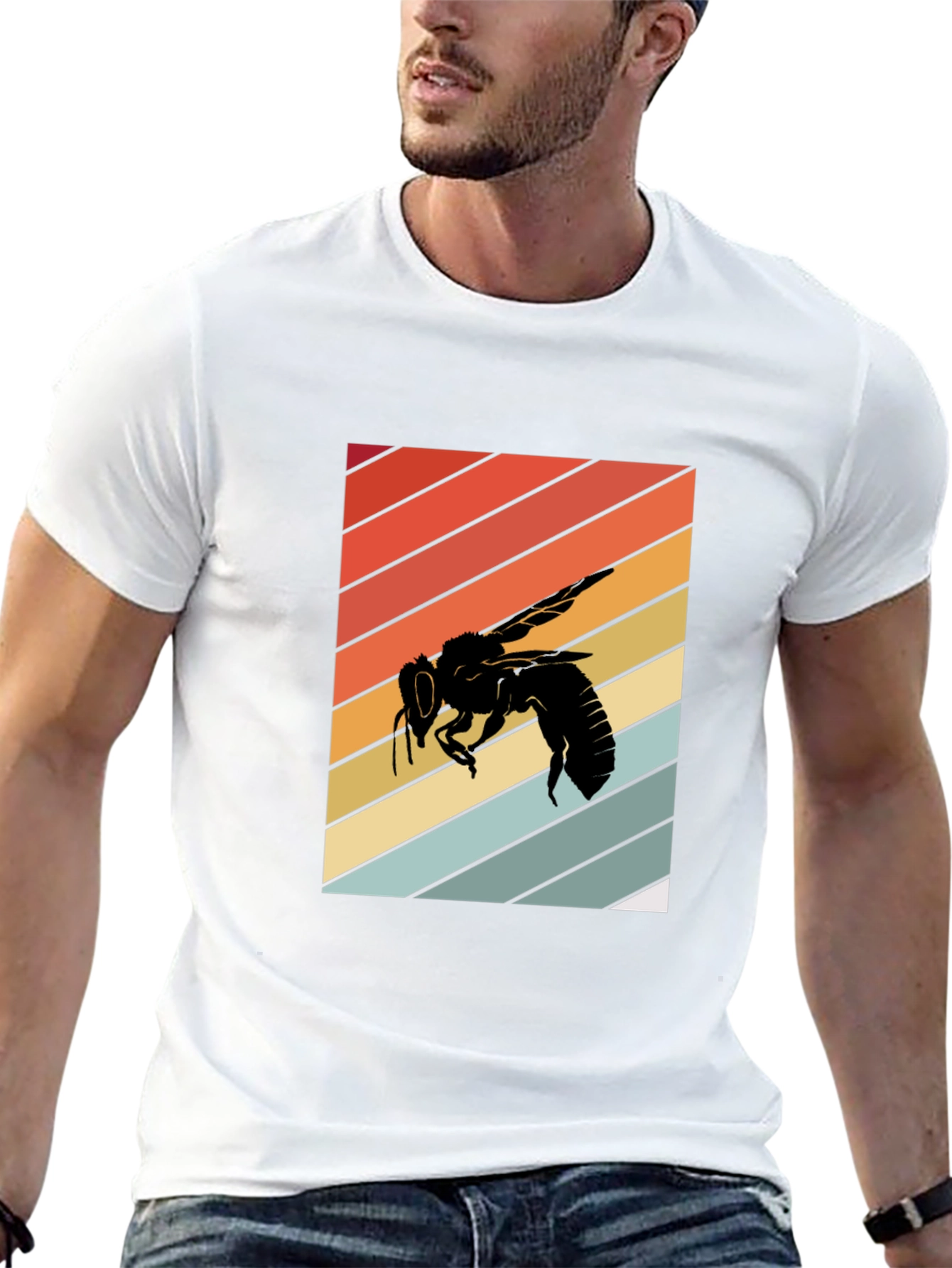 Retro Bee Graphic Tee - Black