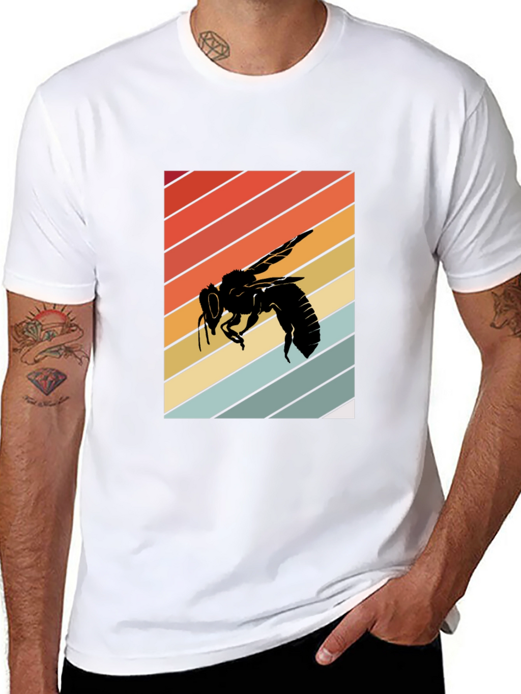 Retro Bee Graphic Tee - Black