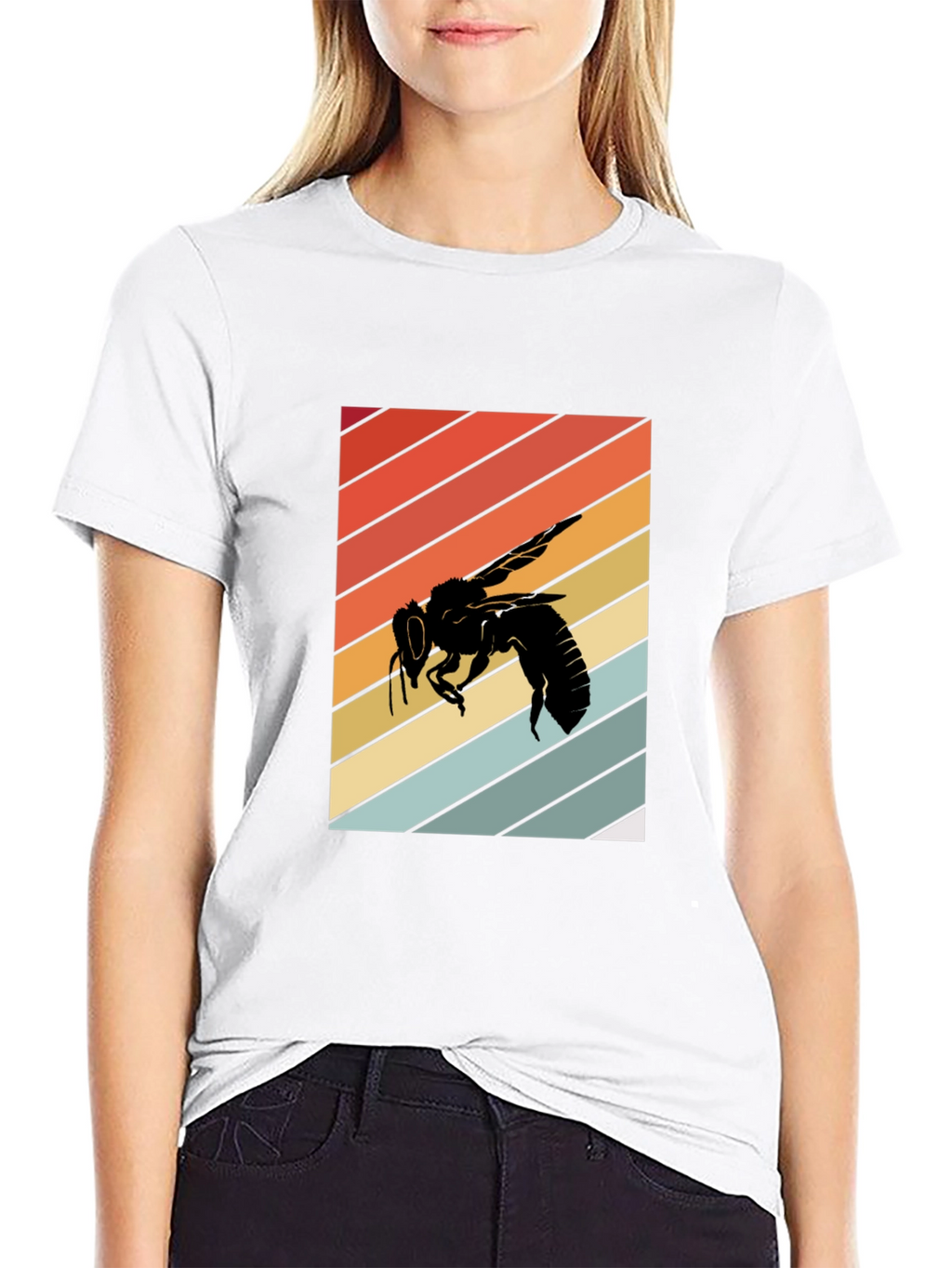Retro Bee Graphic Tee - Black