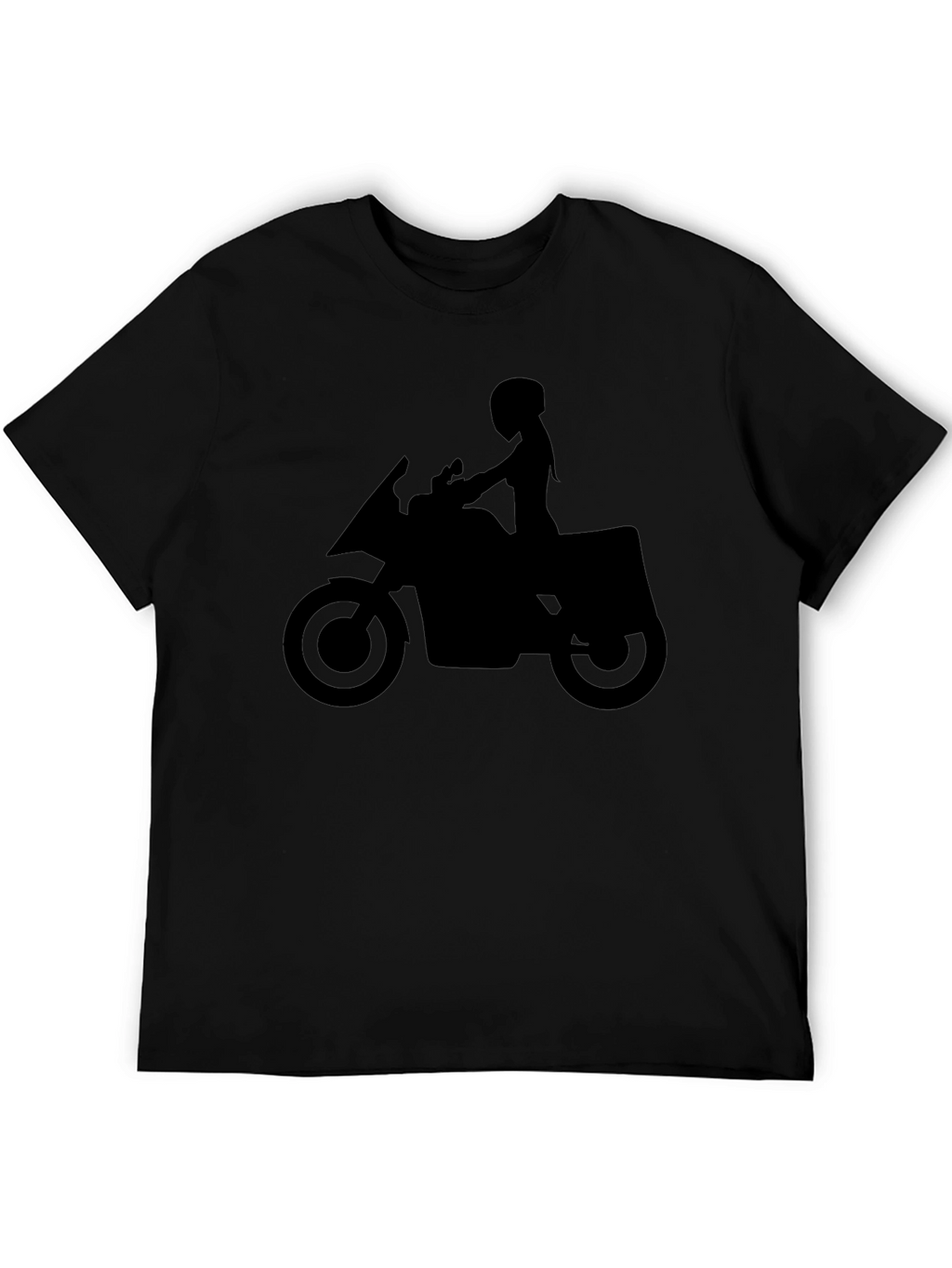 Motorcycle Silhouette Graphic Tee - Black