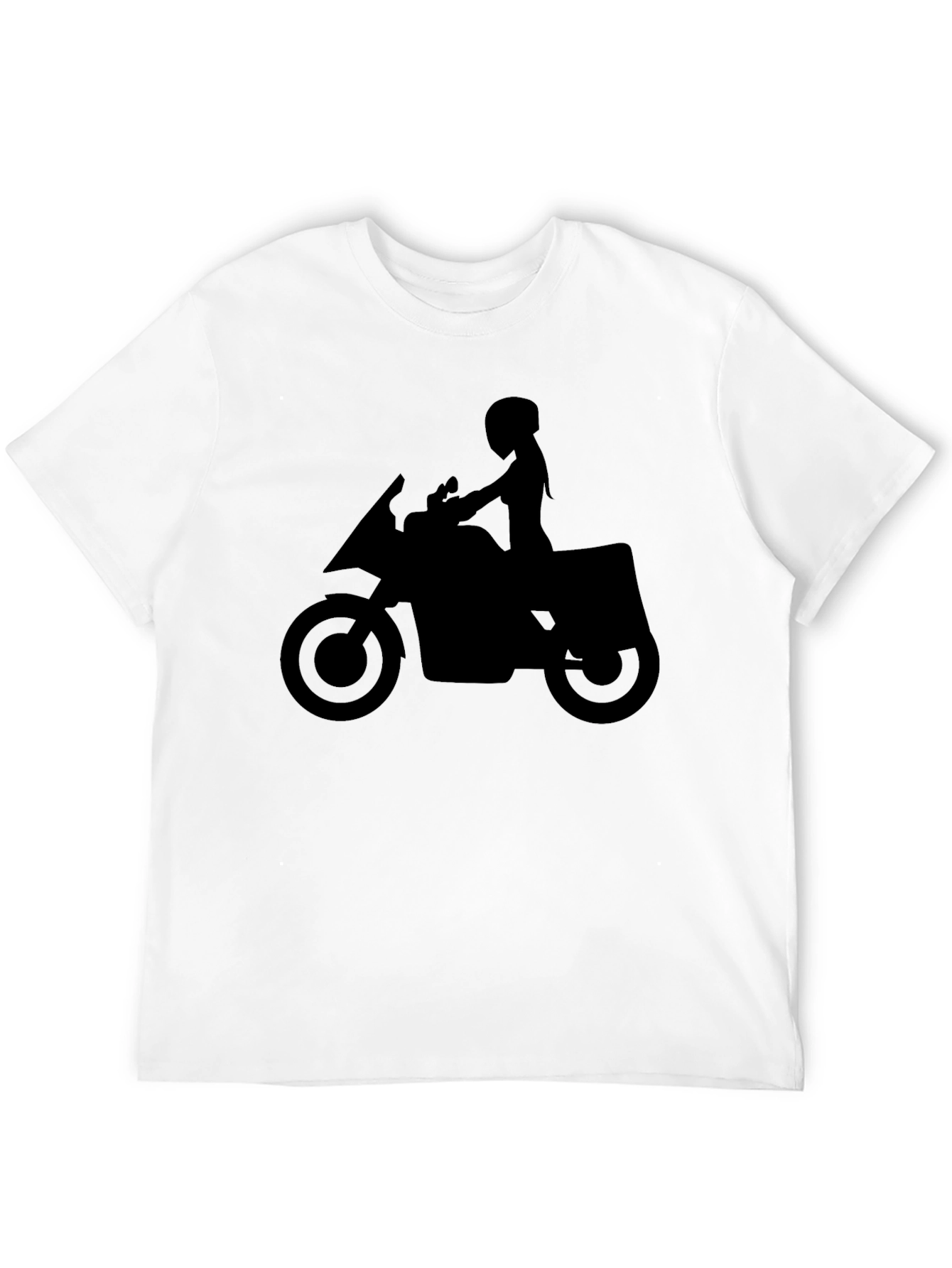 Motorcycle Silhouette Graphic Tee - Black