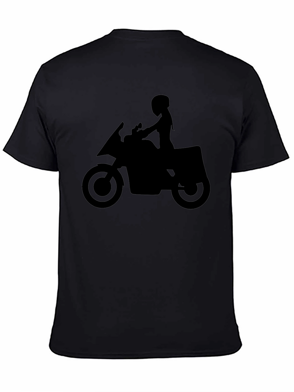Motorcycle Silhouette Graphic Tee - Black