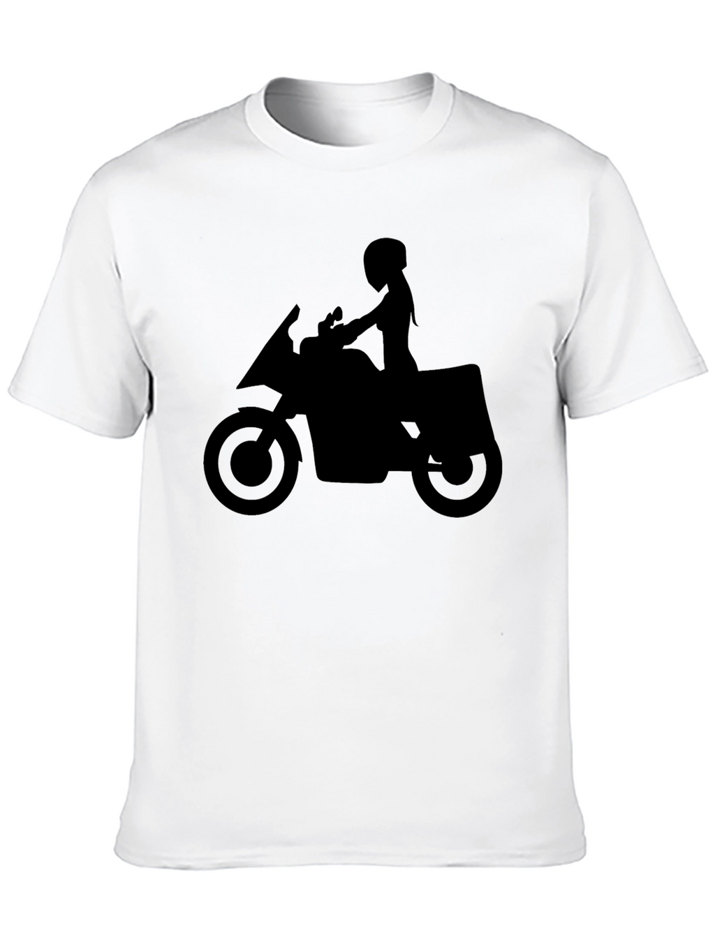 Motorcycle Silhouette Graphic Tee - Black