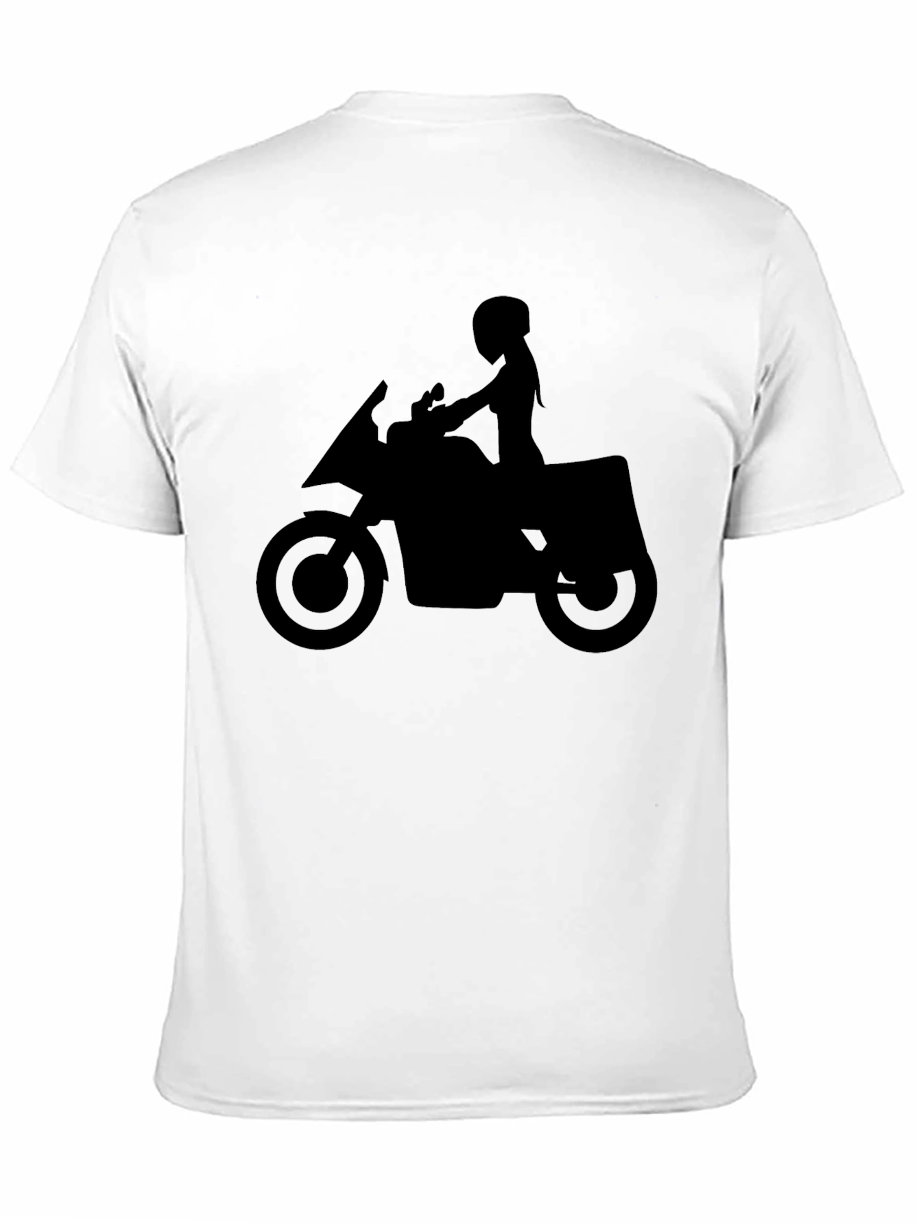 Motorcycle Silhouette Graphic Tee - Black