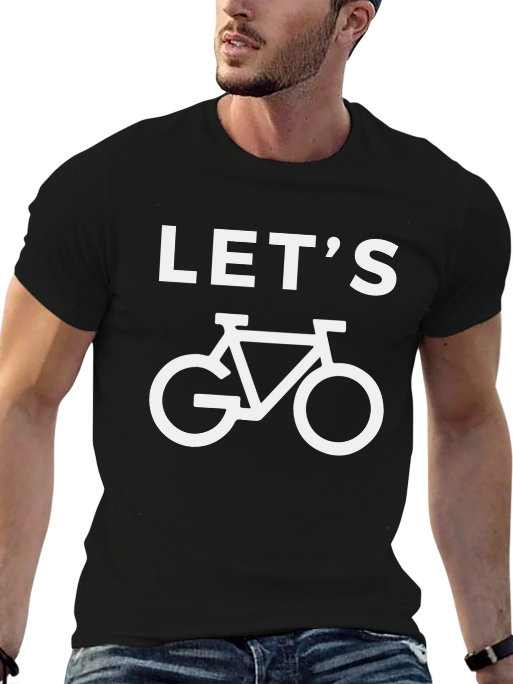 Lets Go Bike Ride T-Shirt - Black Cotton Tee