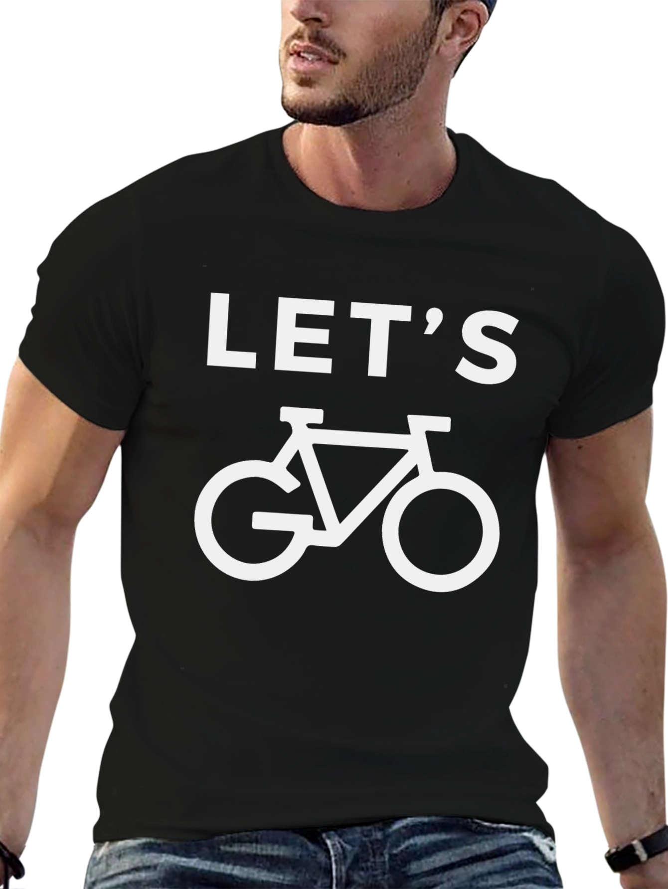 Lets Go Bike Ride T-Shirt - Black Cotton Tee