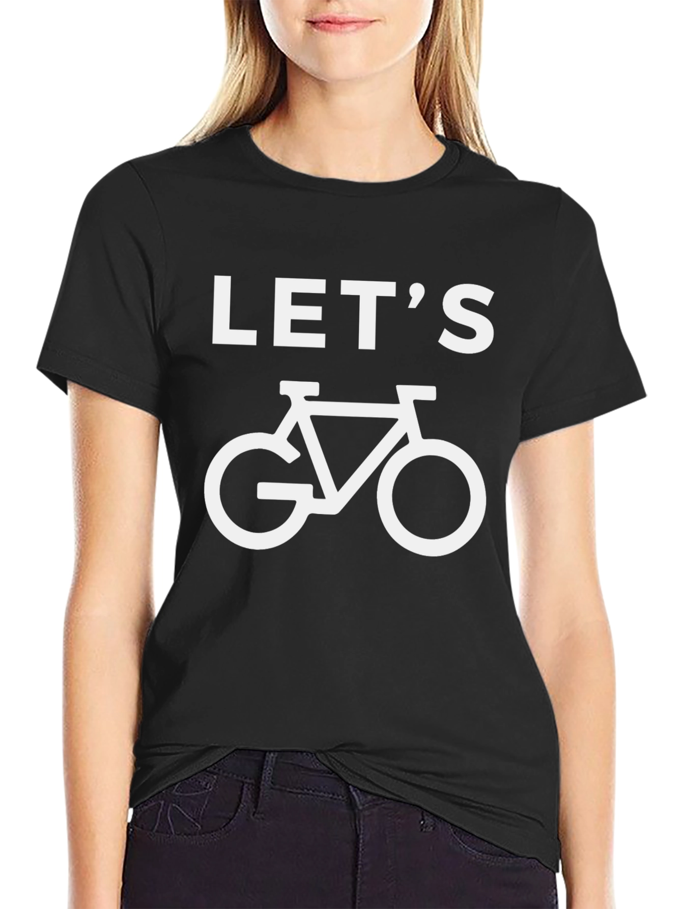 Lets Go Bike Ride T-Shirt - Black Cotton Tee