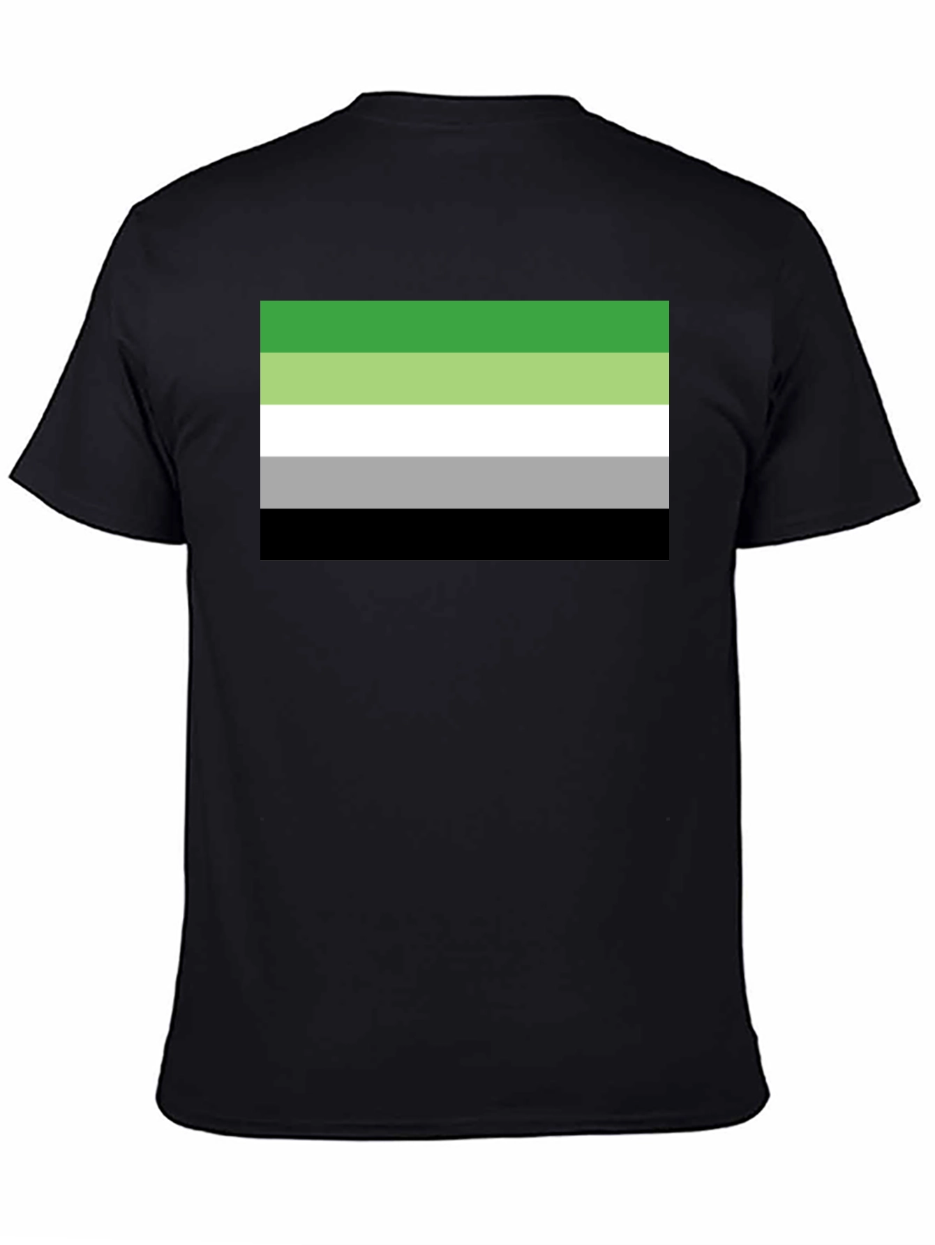 Aromantic Pride Flag T-Shirt - Black