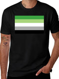 Aromantic Pride Flag T-Shirt - Black
