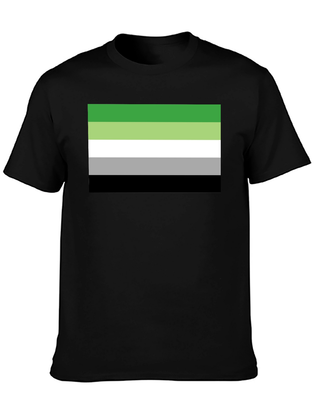 Aromantic Pride Flag T-Shirt - Black