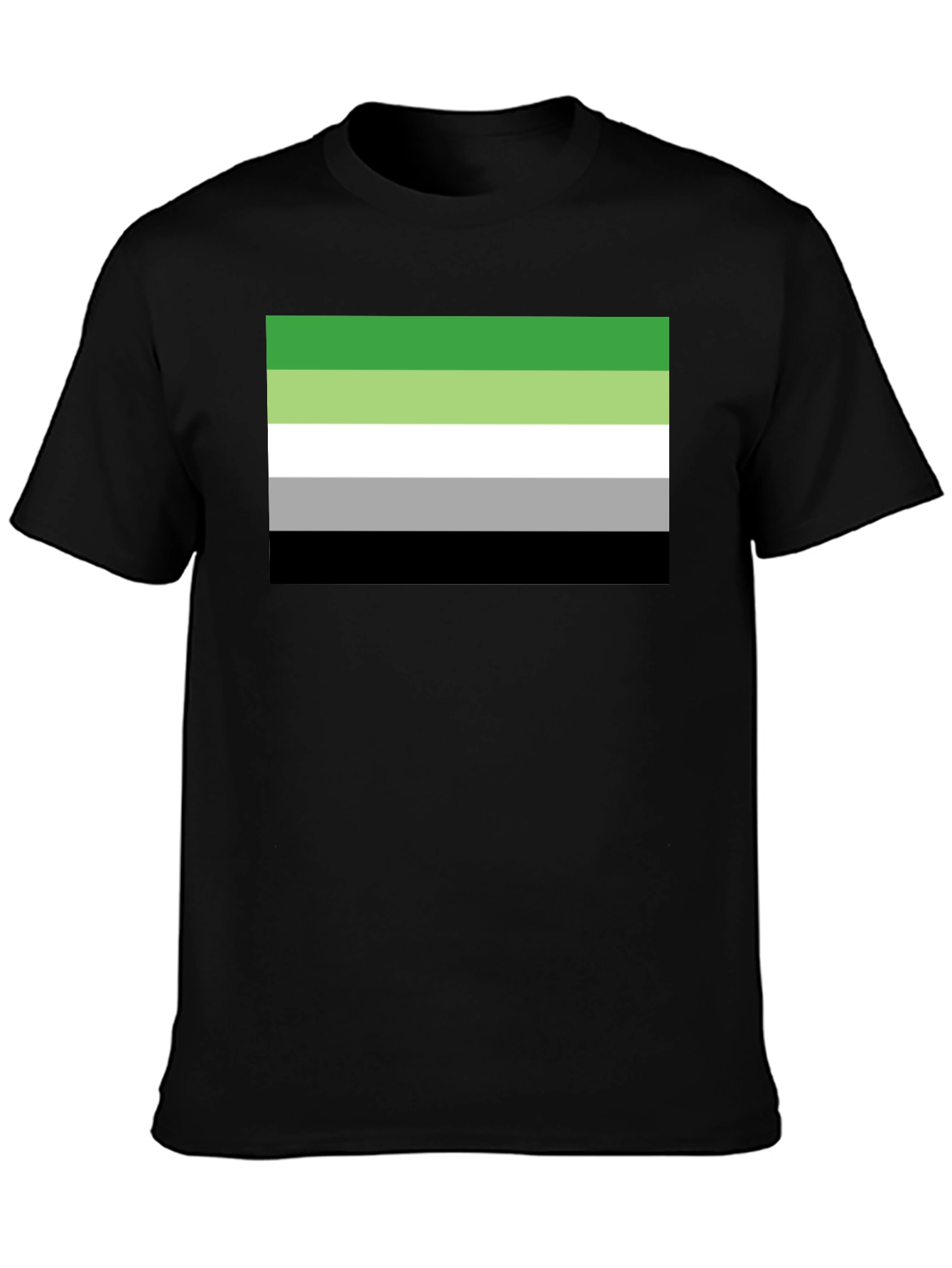 Aromantic Pride Flag T-Shirt - Black