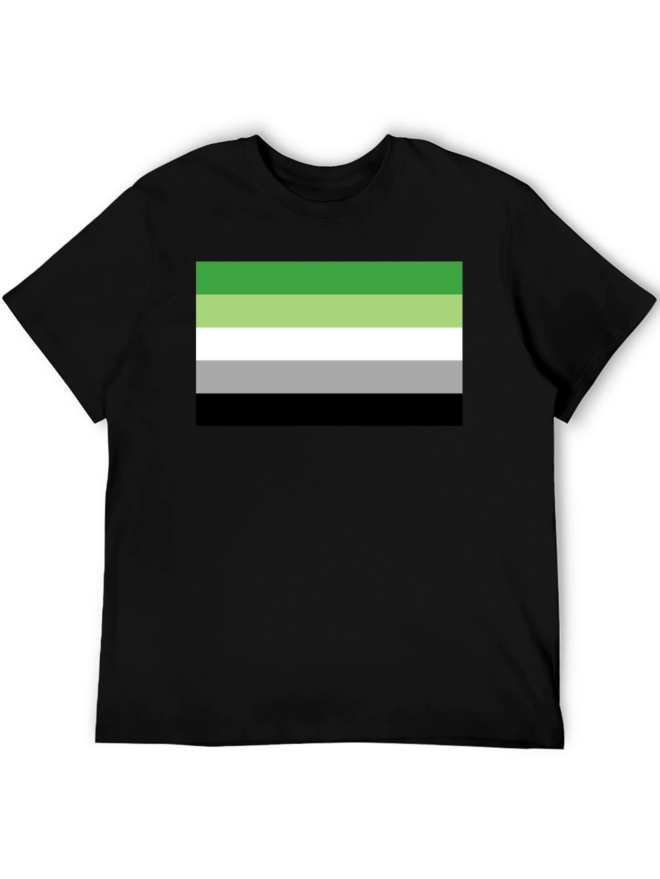 Aromantic Pride Flag T-Shirt - Black