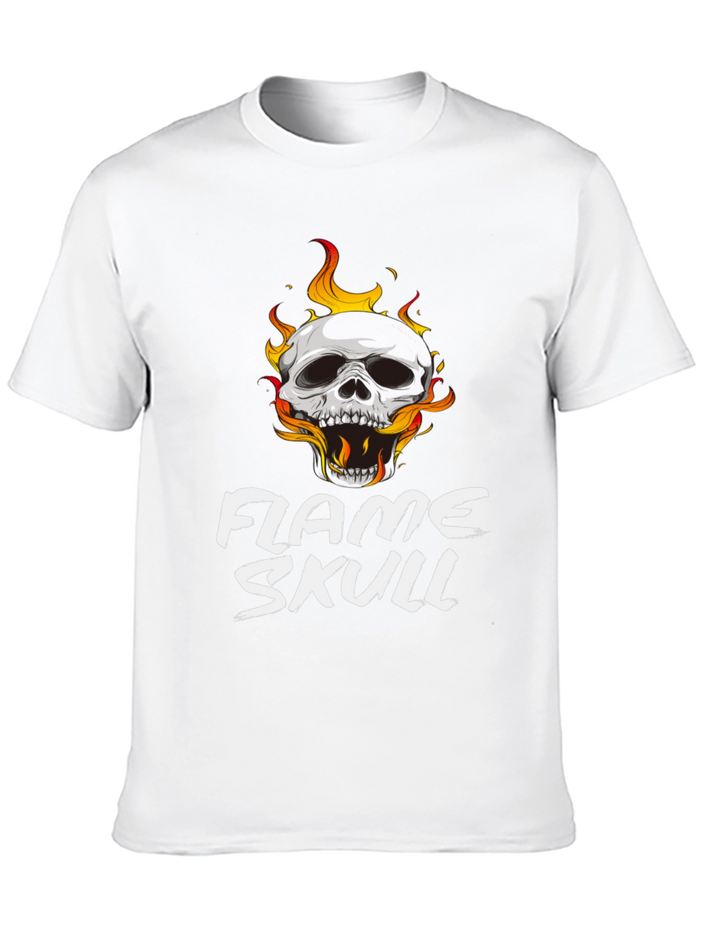 Flame Skull Graphic Black T-Shirt
