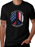 Peace Sign American Flag Graphic Tee - Imagine Peace