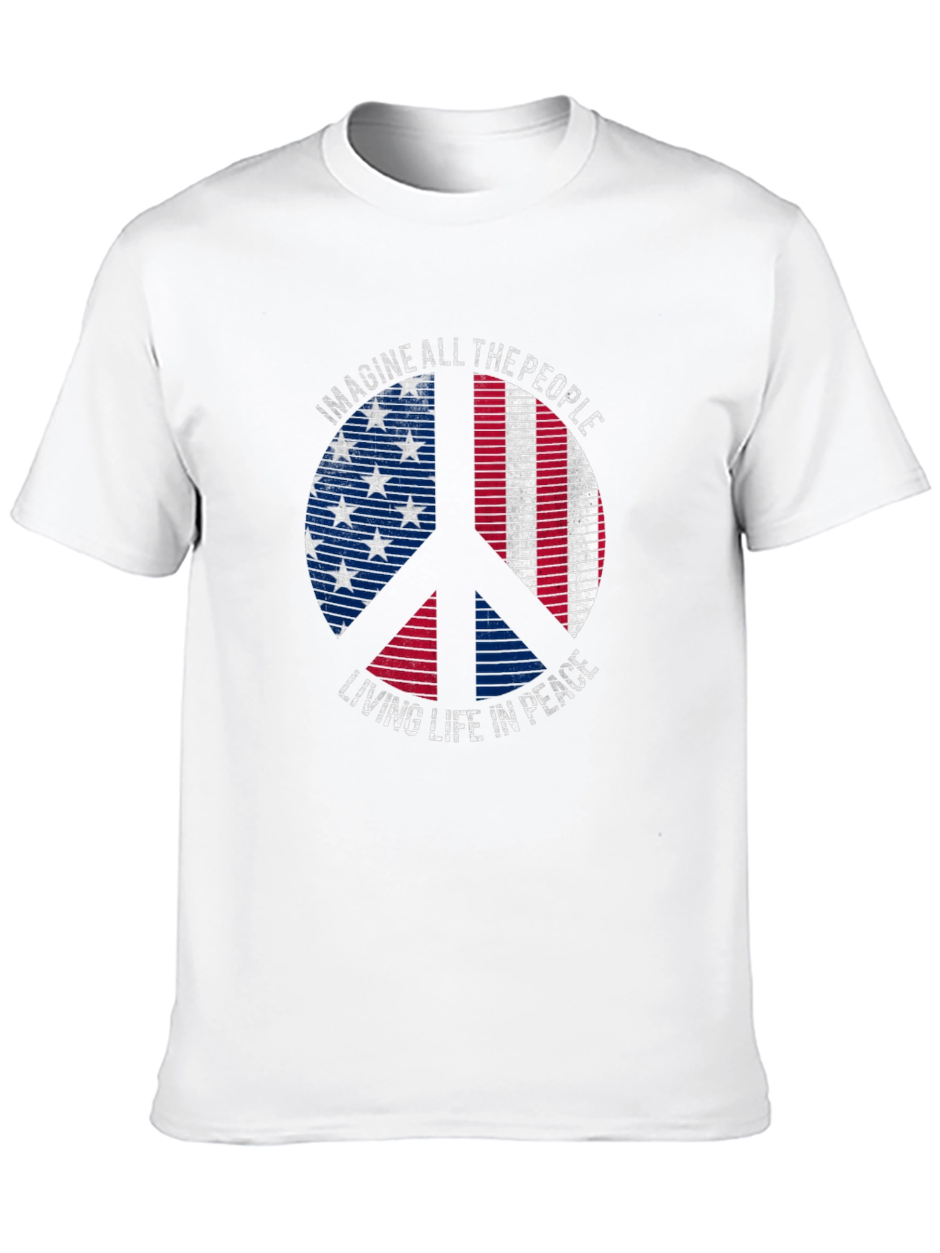 Peace Sign American Flag Graphic Tee - Imagine Peace