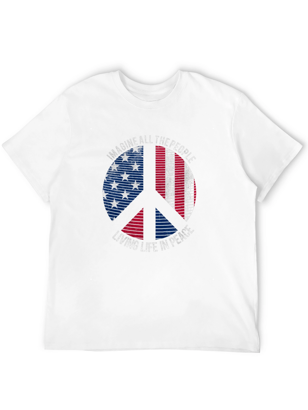 Peace Sign American Flag Graphic Tee - Imagine Peace
