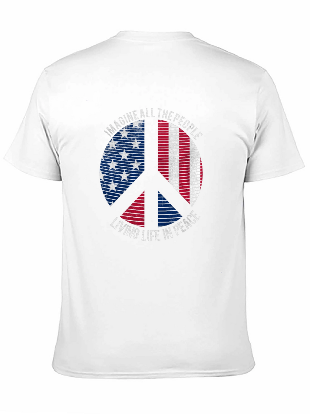 Peace Sign American Flag Graphic Tee - Imagine Peace