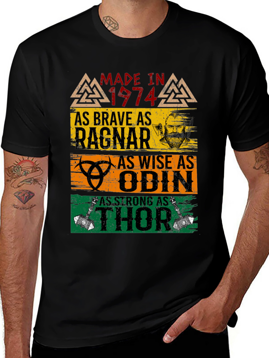 Made In 1974 Viking T-Shirt Ragnar Odin Thor