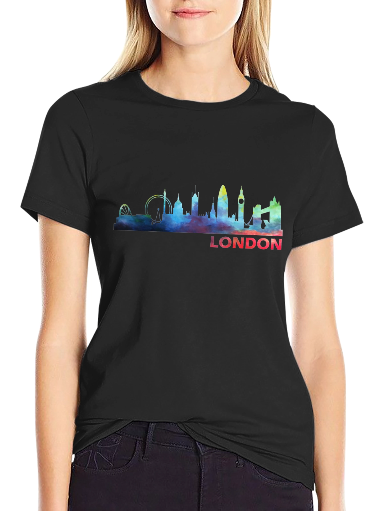 London Skyline Graphic Tee - Black