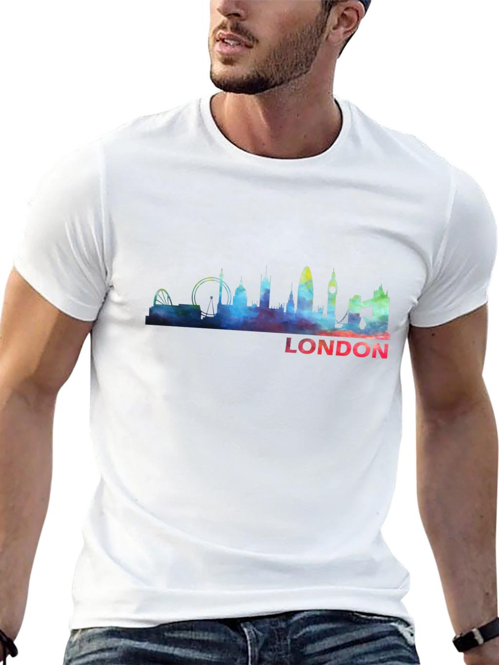 London Skyline Graphic Tee - Black
