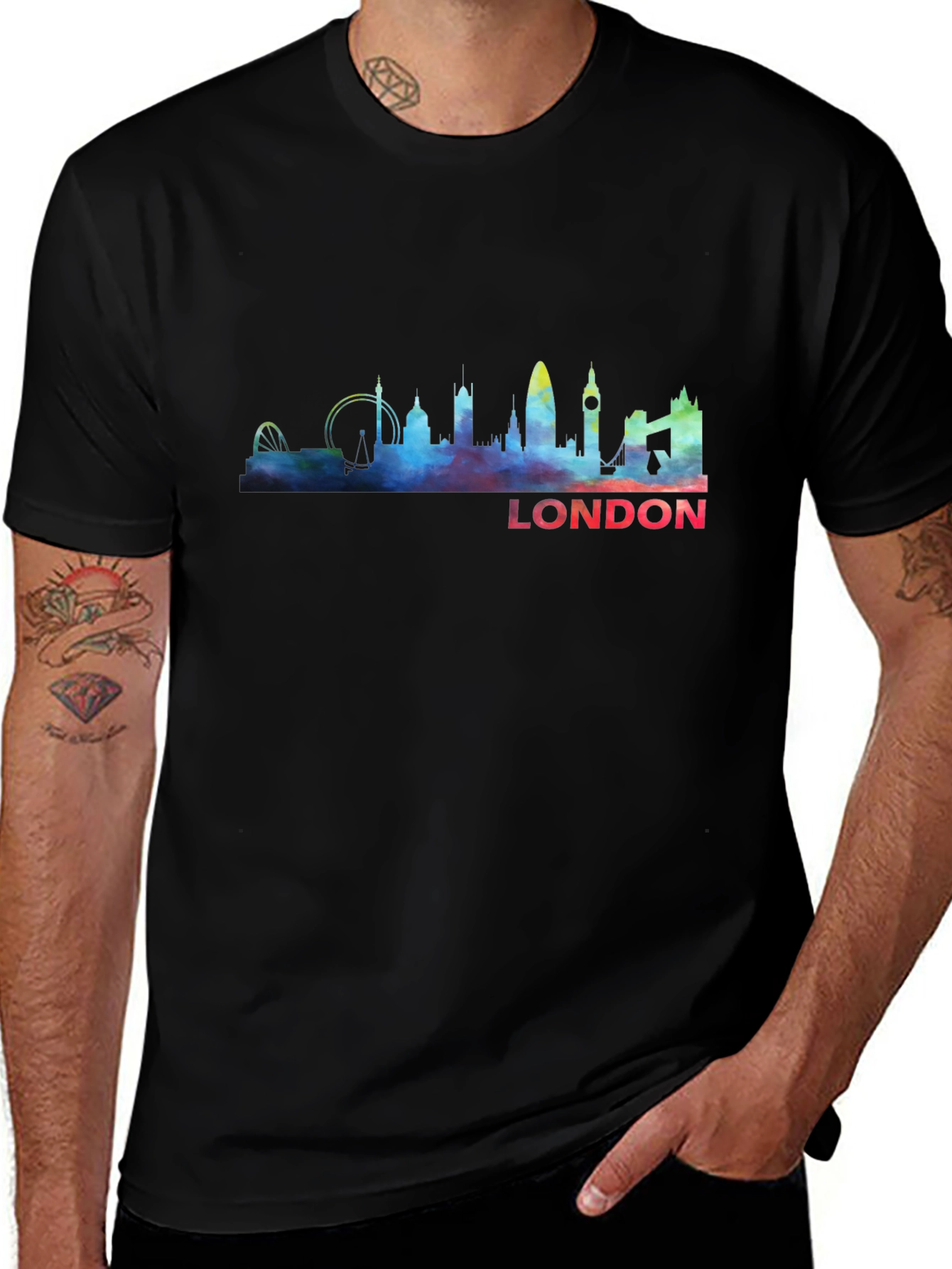 London Skyline Graphic Tee - Black