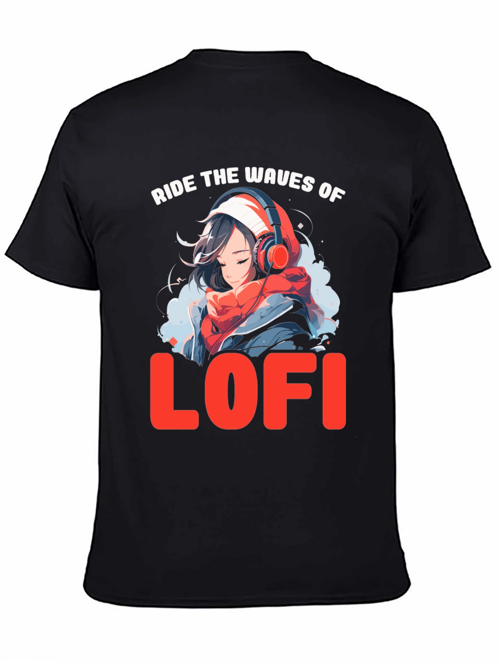 Ride the Waves of LoFi Black T-Shirt