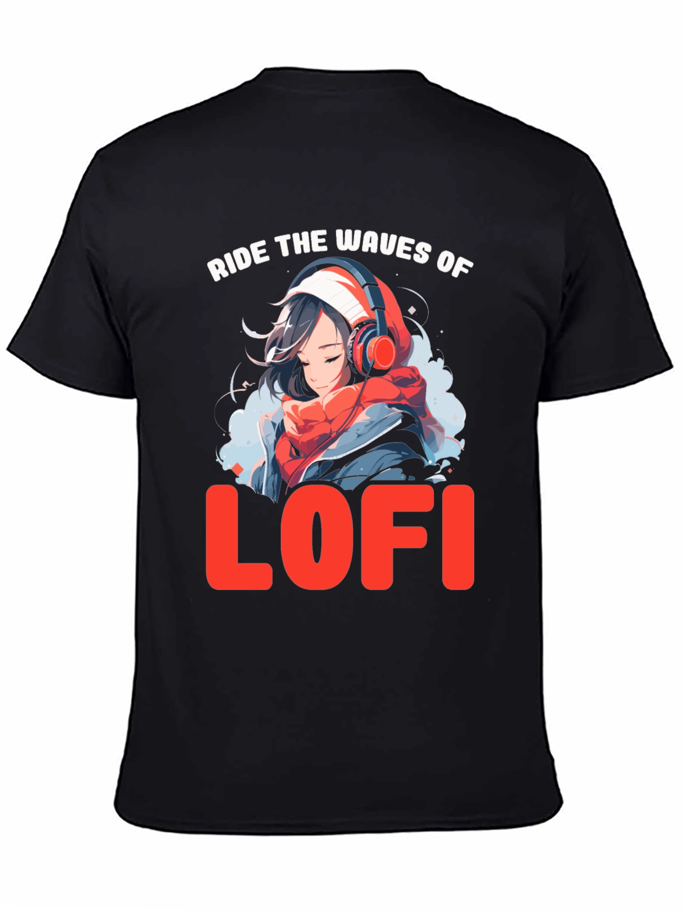 Ride the Waves of LoFi Black T-Shirt