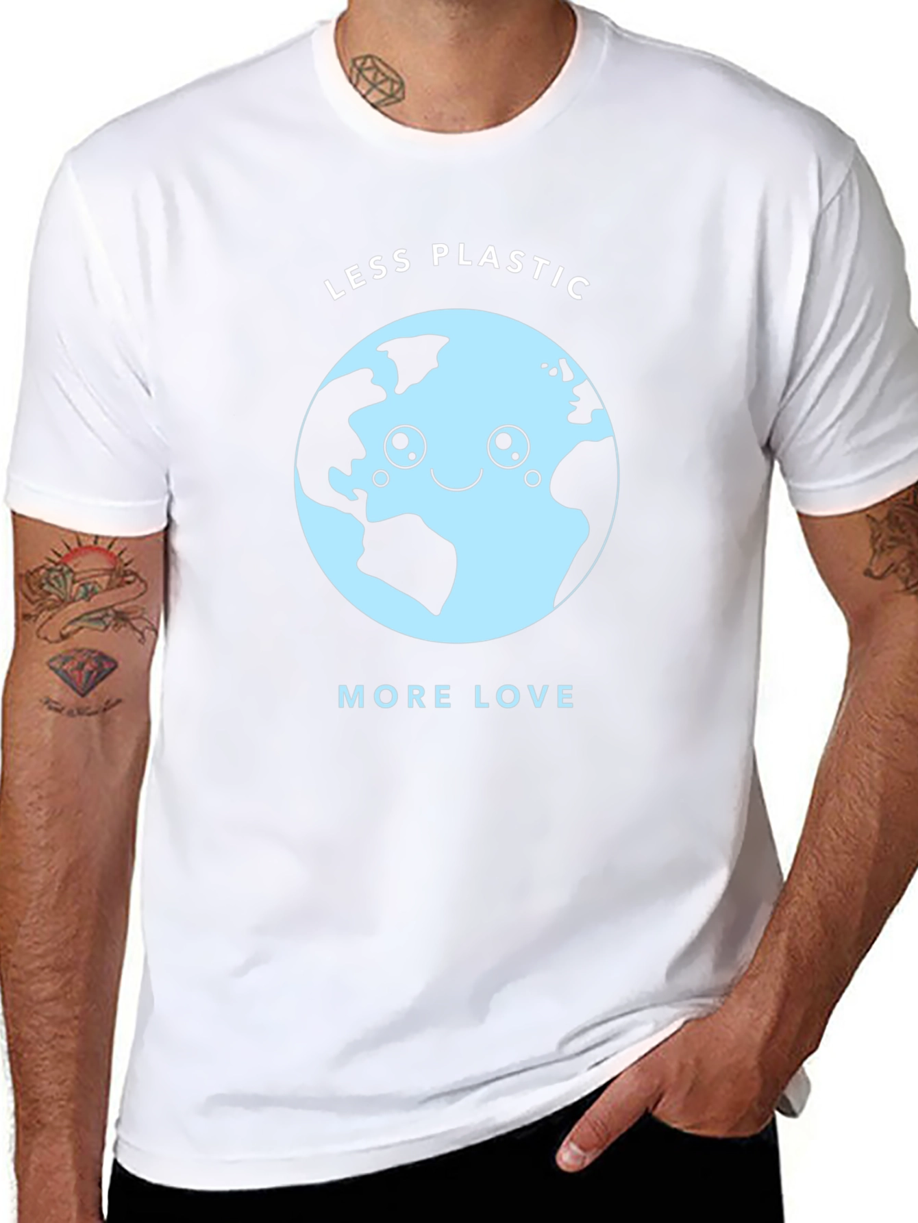 Eco-Friendly Less Plastic More Love Graphic Tee