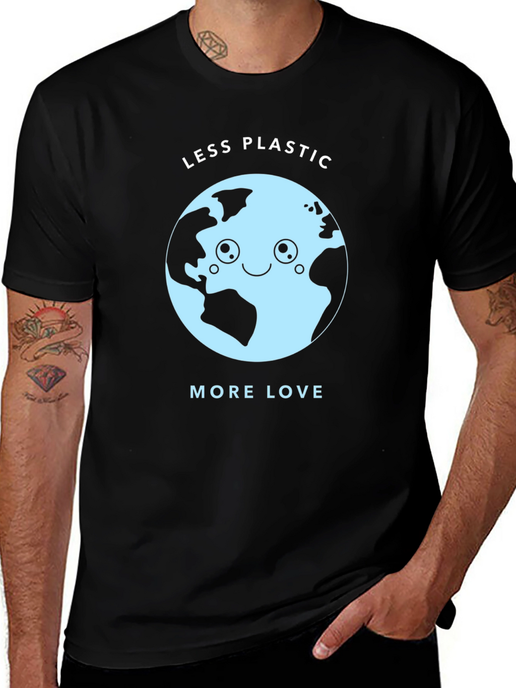 Eco-Friendly Less Plastic More Love Graphic Tee