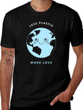 Eco-Friendly Less Plastic More Love Graphic Tee
