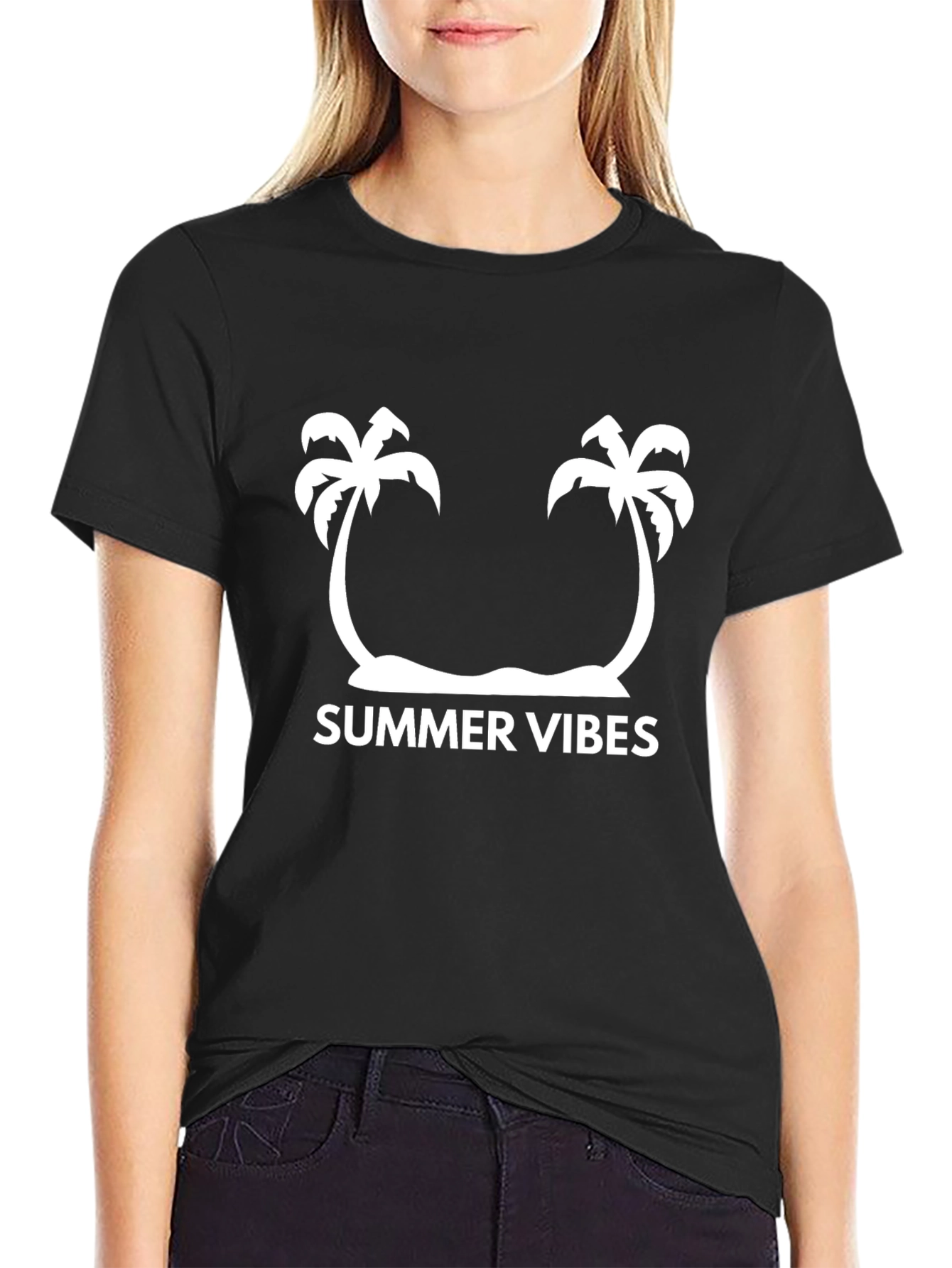 Summer Vibes Palm Tree Graphic Tee - Casual Style