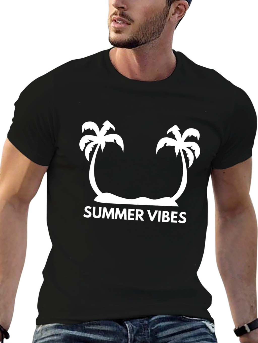 Summer Vibes Palm Tree Graphic Tee - Casual Style