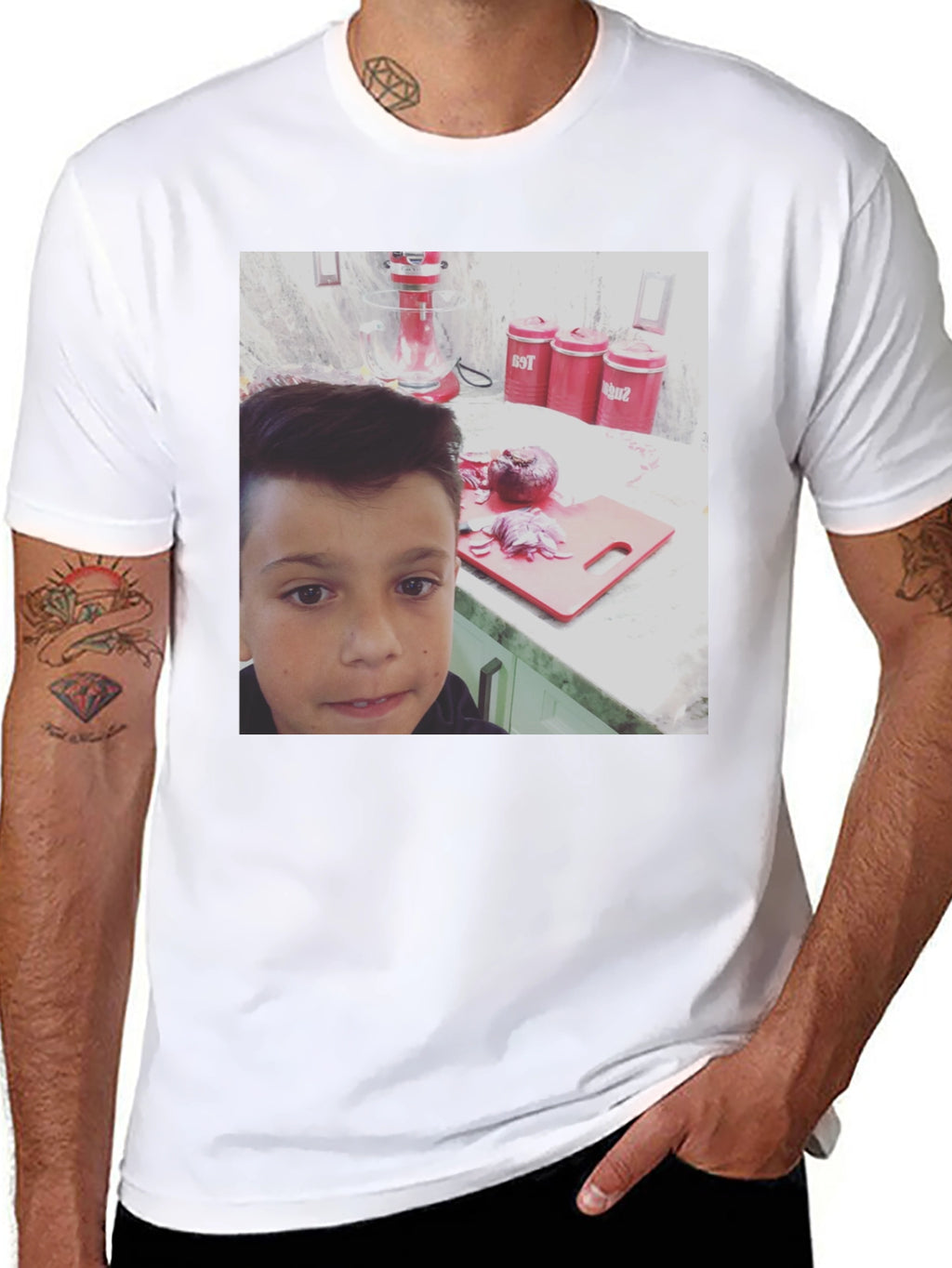 Graphic Tee - Boy with Kitchen Scene