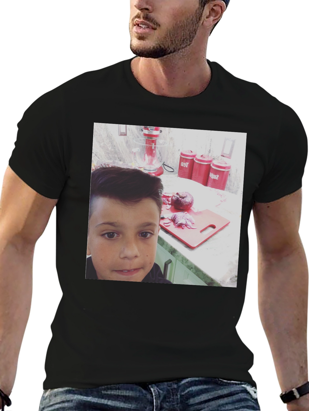 Graphic Tee - Boy with Kitchen Scene