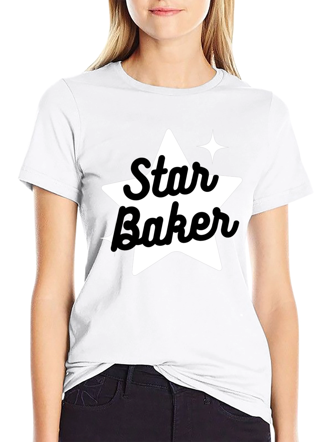 Star Baker Black Tee - Baking Enthusiast Apparel