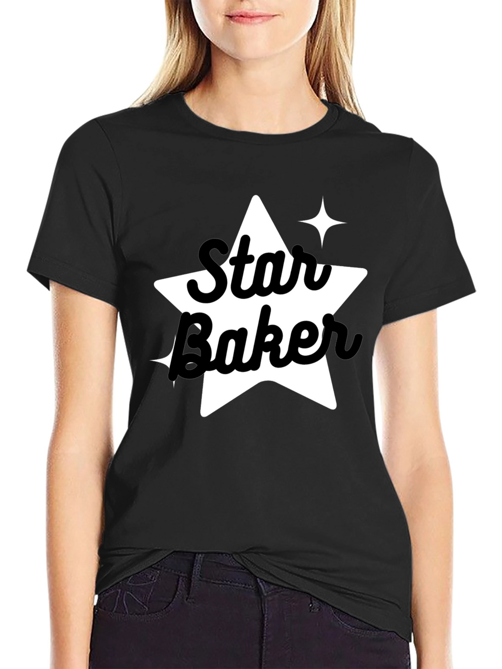 Star Baker Black Tee - Baking Enthusiast Apparel