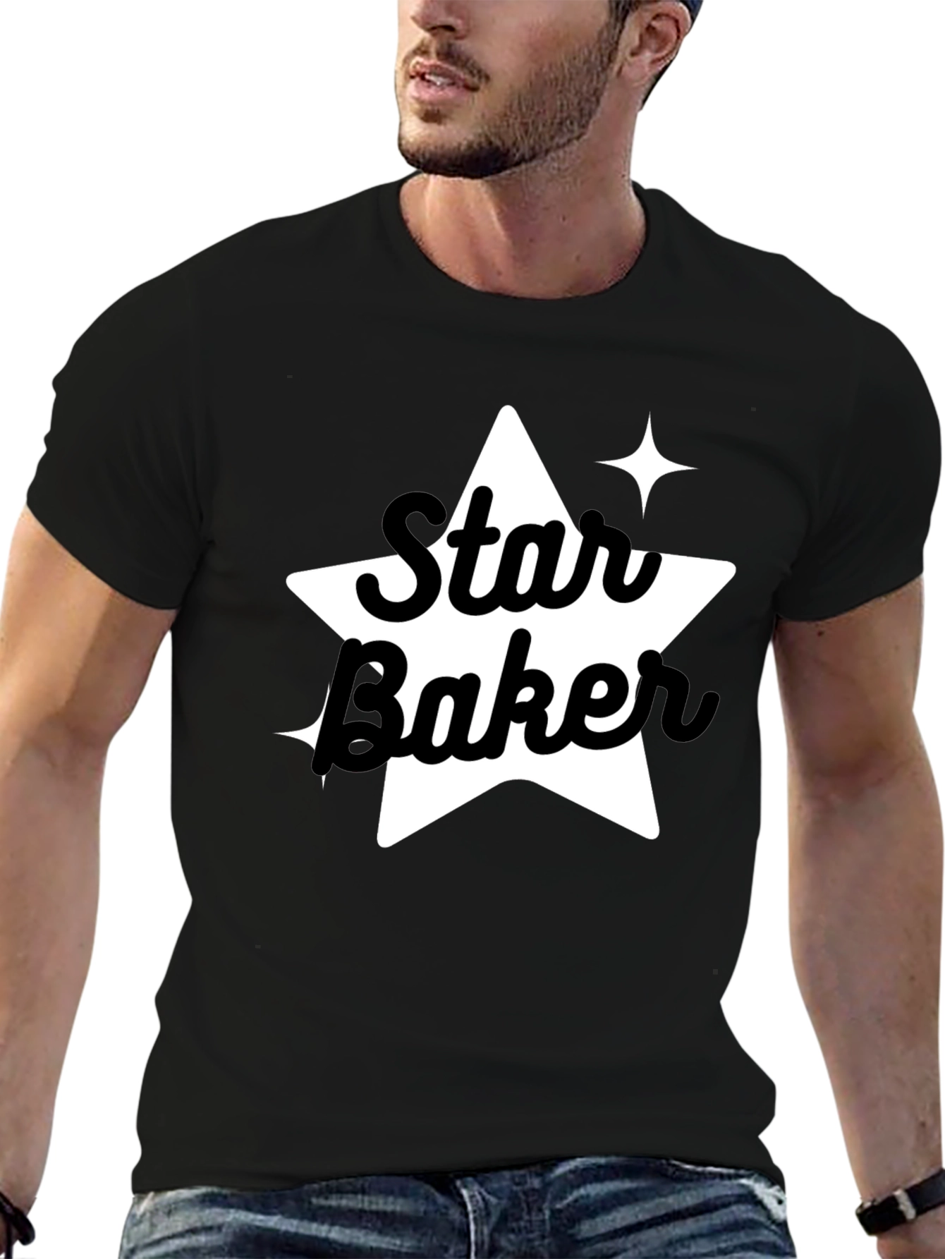 Star Baker Black Tee - Baking Enthusiast Apparel