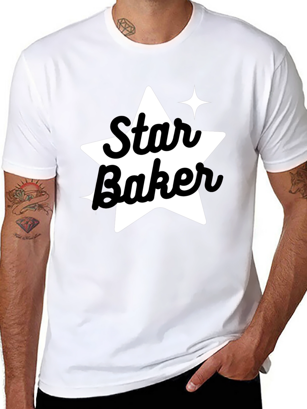 Star Baker Black Tee - Baking Enthusiast Apparel