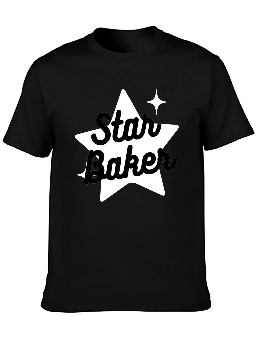 Star Baker Black Tee - Baking Enthusiast Apparel