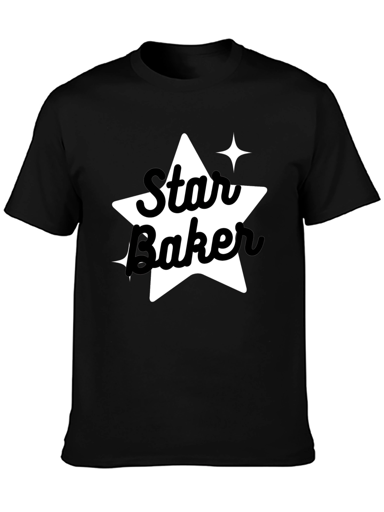 Star Baker Black Tee - Baking Enthusiast Apparel