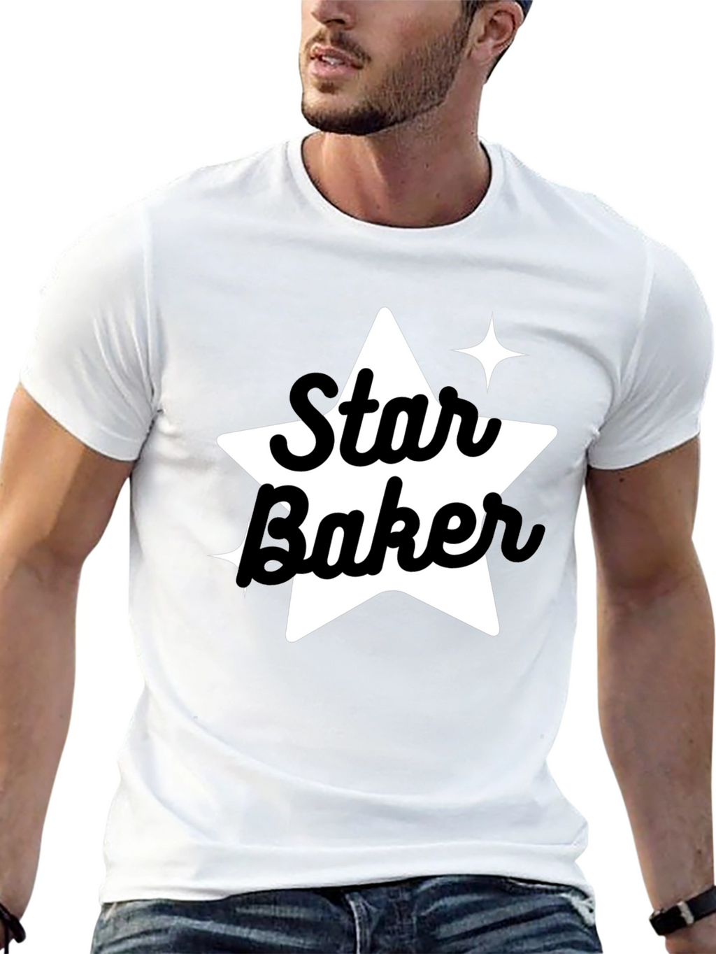 Star Baker Black Tee - Baking Enthusiast Apparel