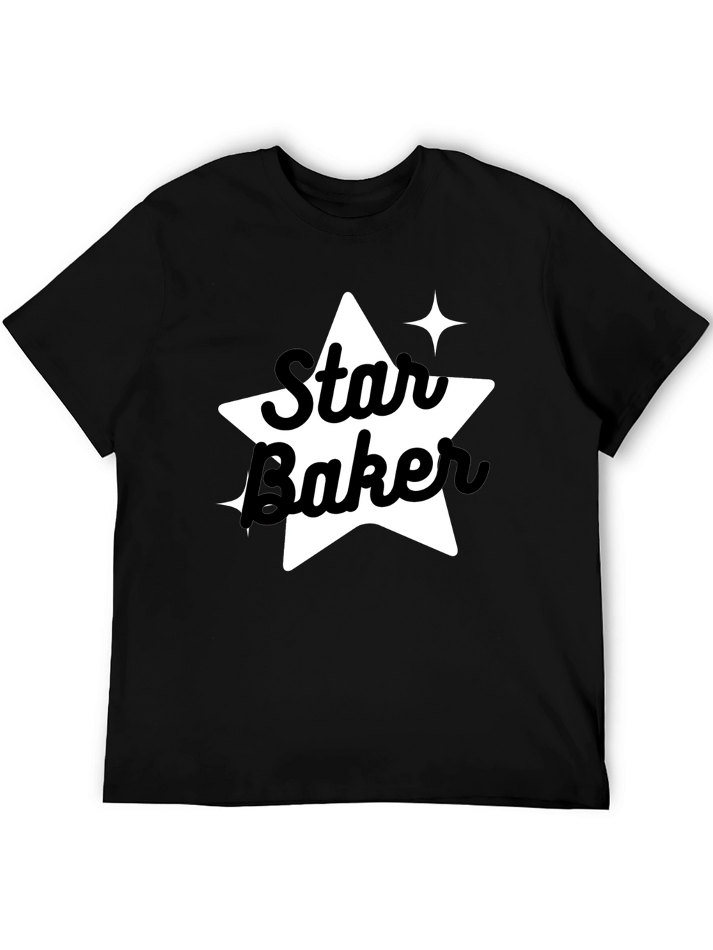 Star Baker Black Tee - Baking Enthusiast Apparel