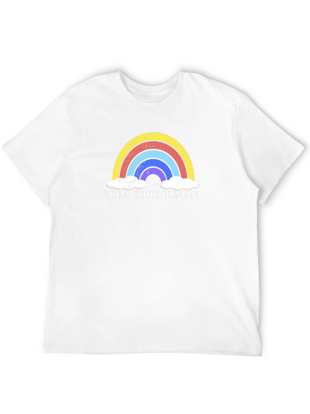 Be A Good Human Rainbow Graphic Tee - Black