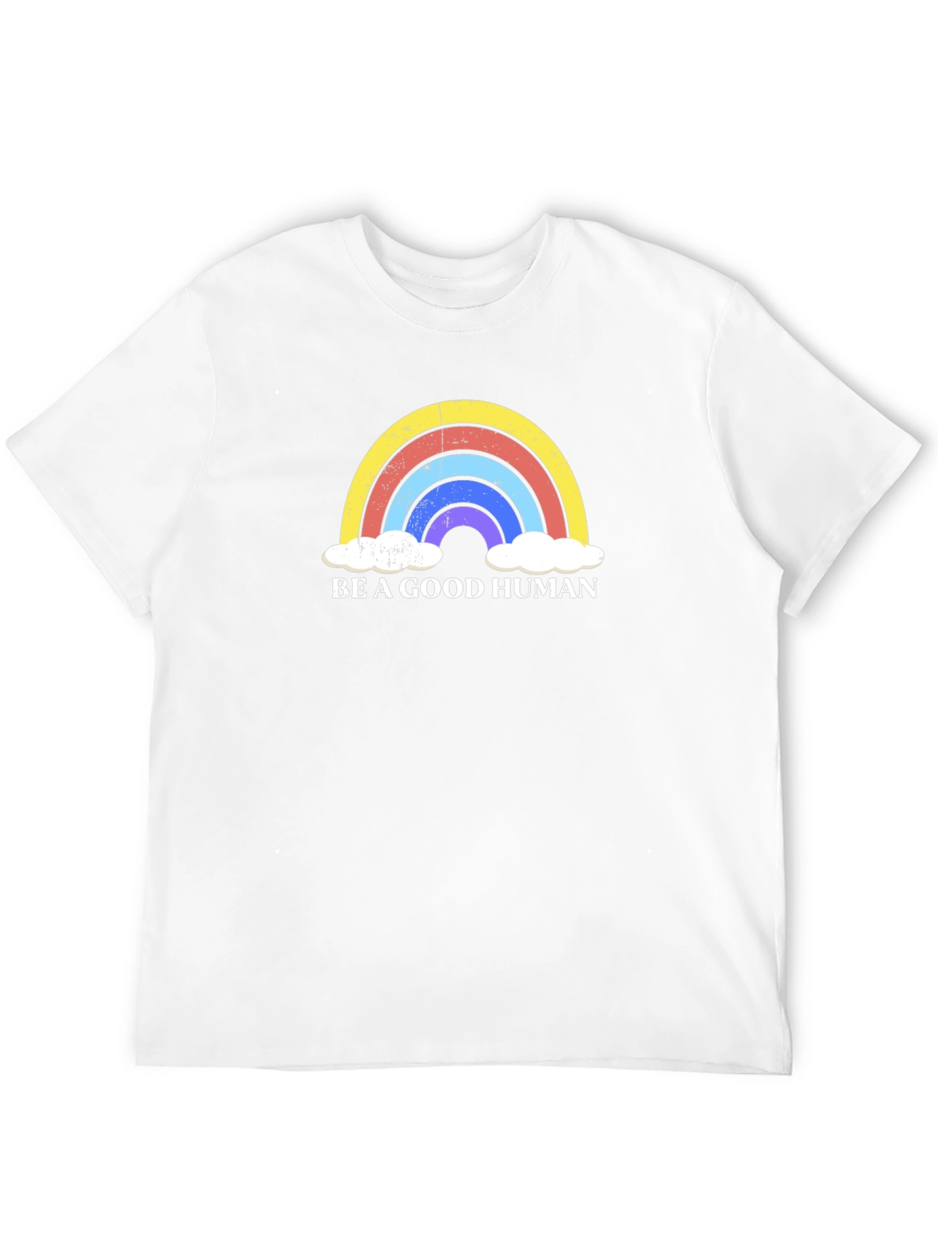 Be A Good Human Rainbow Graphic Tee - Black