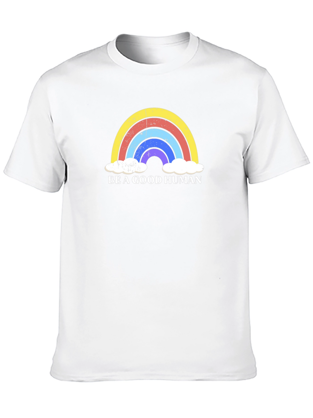 Be A Good Human Rainbow Graphic Tee - Black
