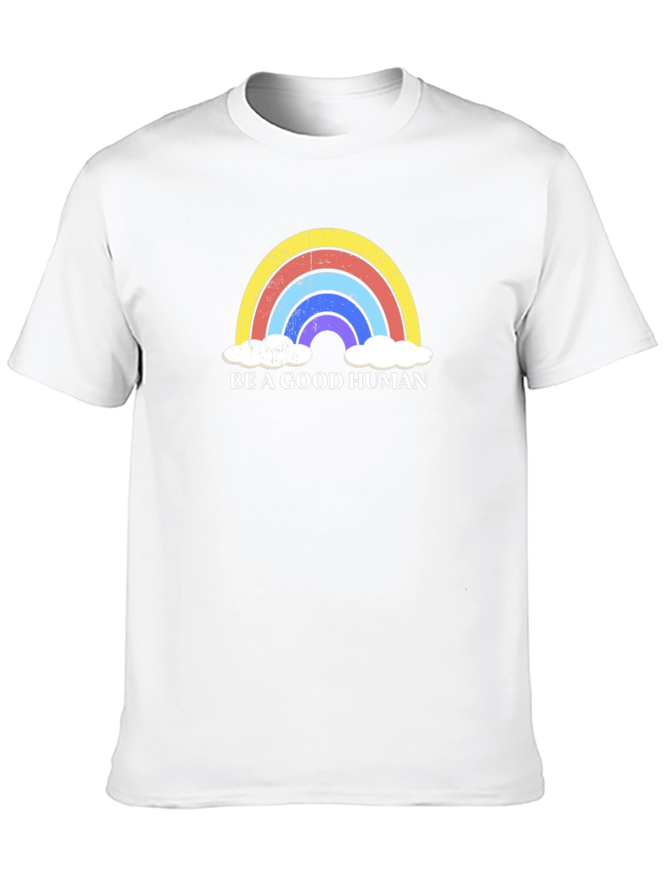 Be A Good Human Rainbow Graphic Tee - Black