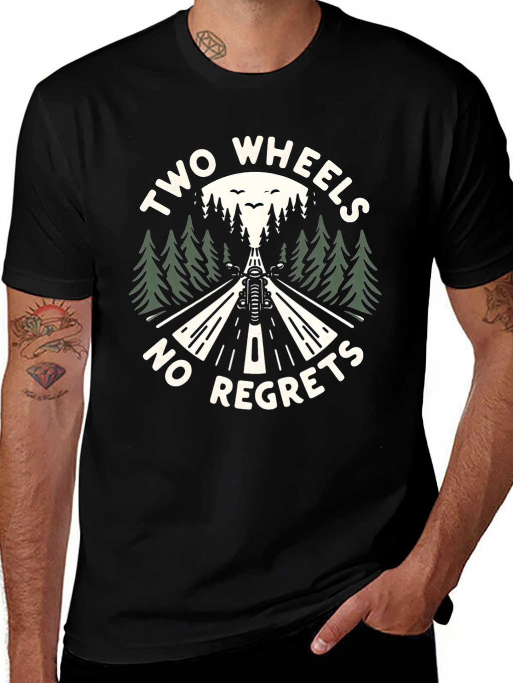Two Wheels No Regrets Graphic T-Shirt