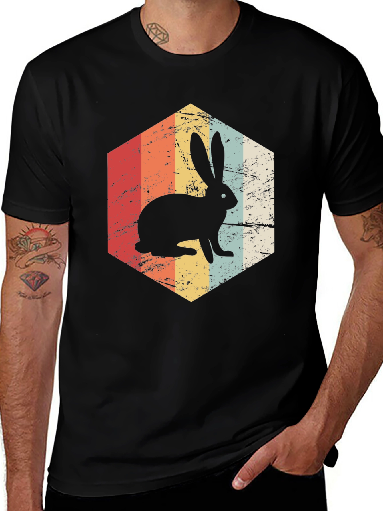 Retro Rabbit Graphic Tee - Vintage Style Shirt