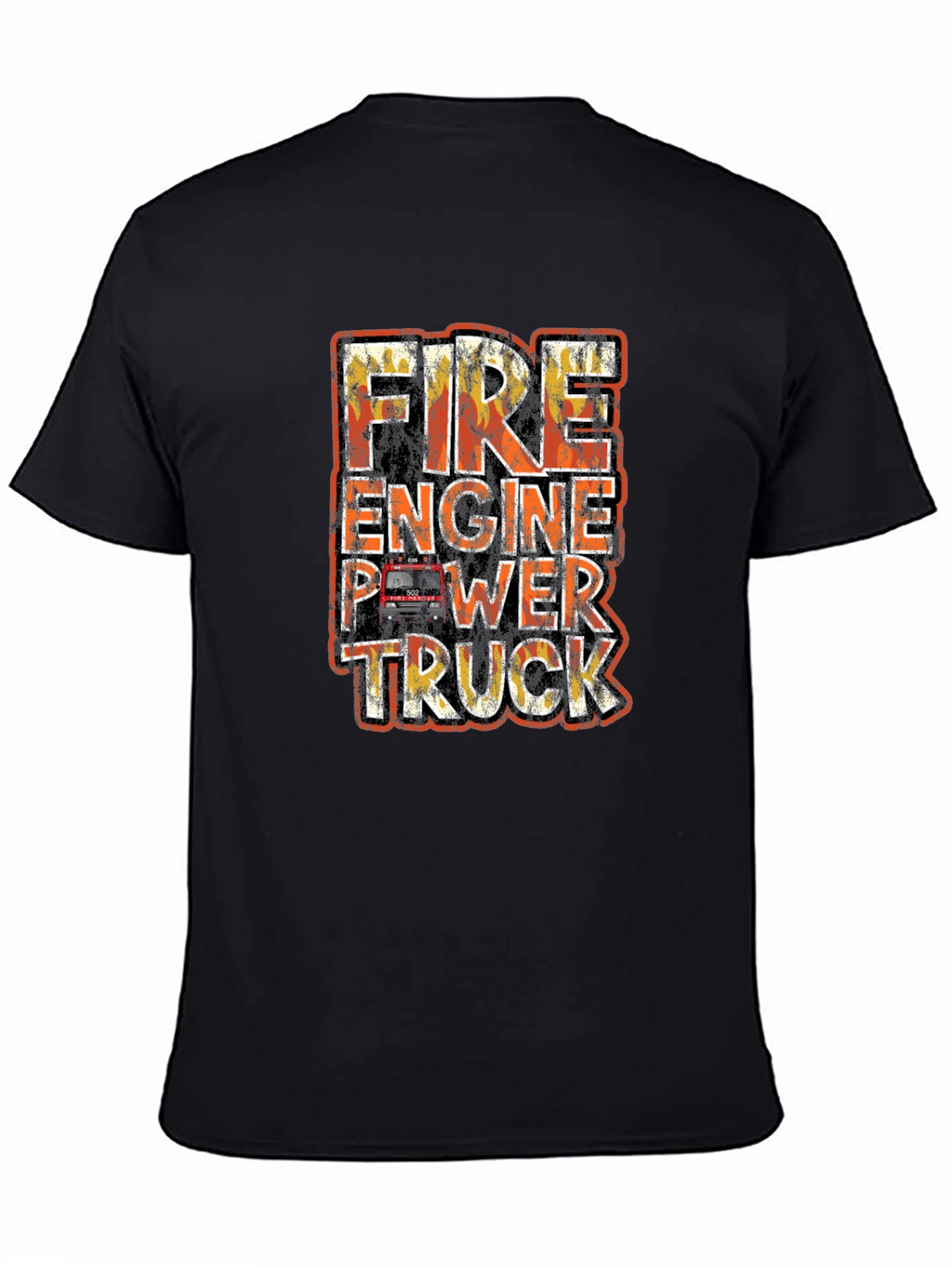 Fire Engine Power Truck Graphic T-Shirt