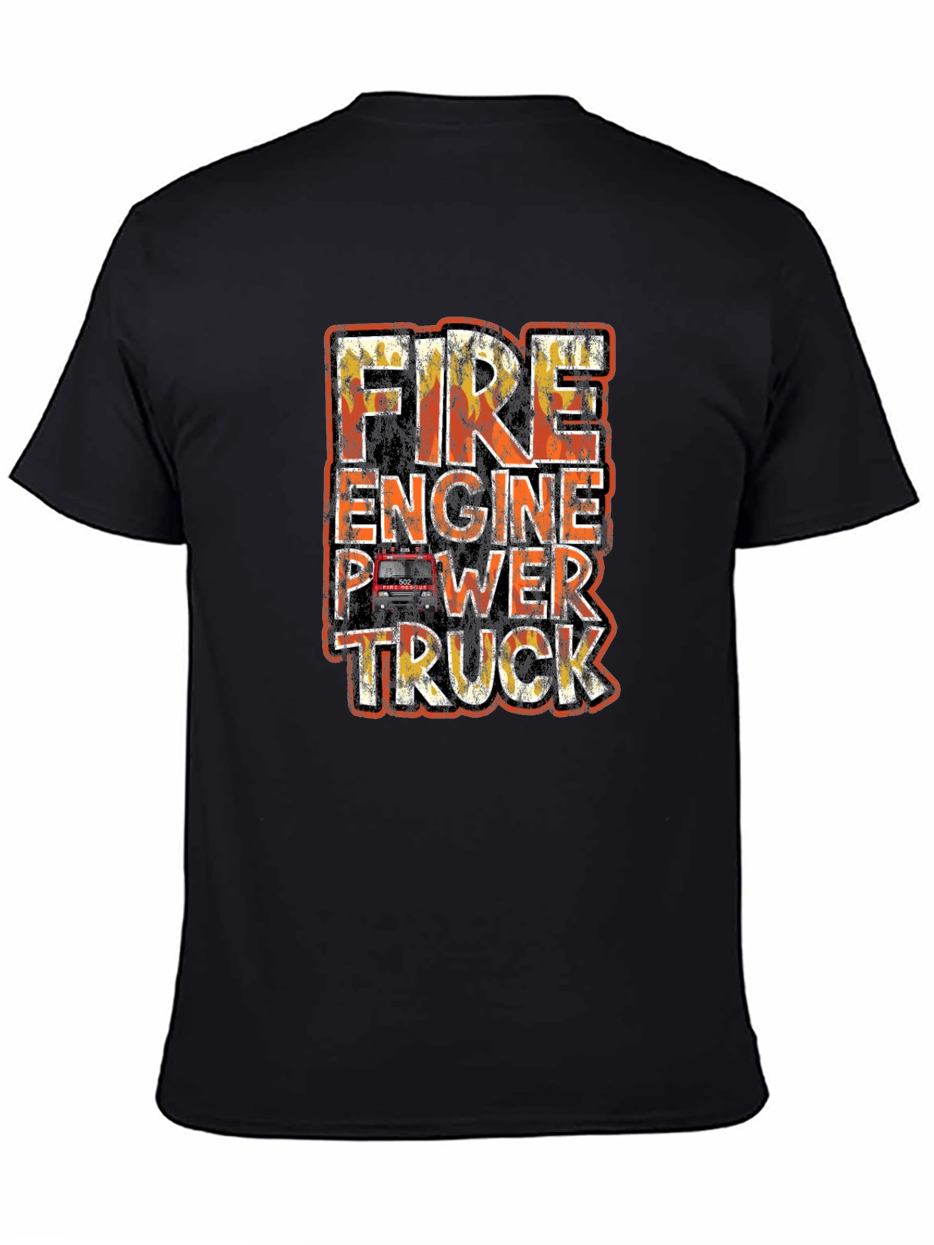 Fire Engine Power Truck Graphic T-Shirt
